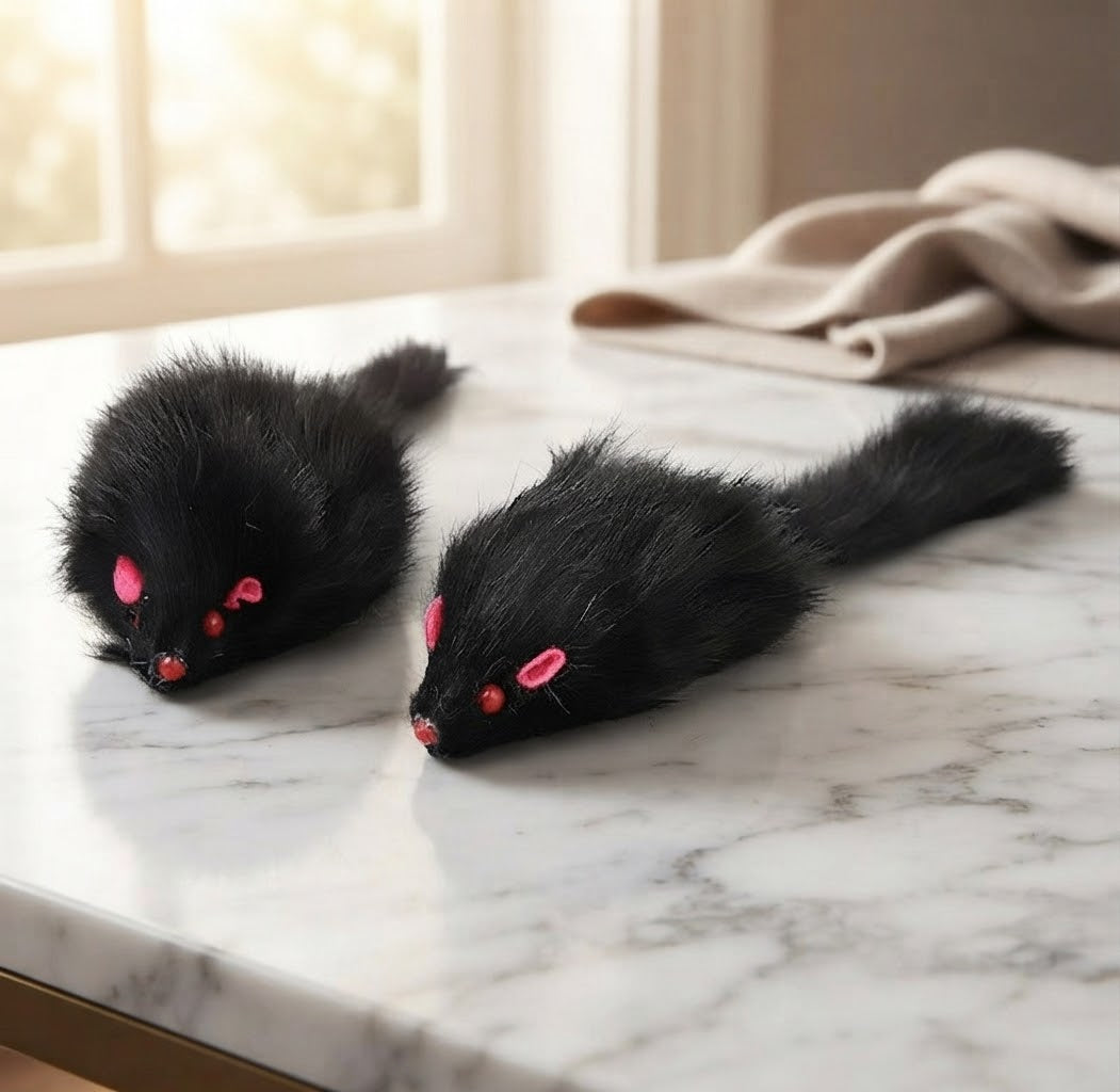 HappyTails™ - Fluffy Plush Mouse Cat Toy