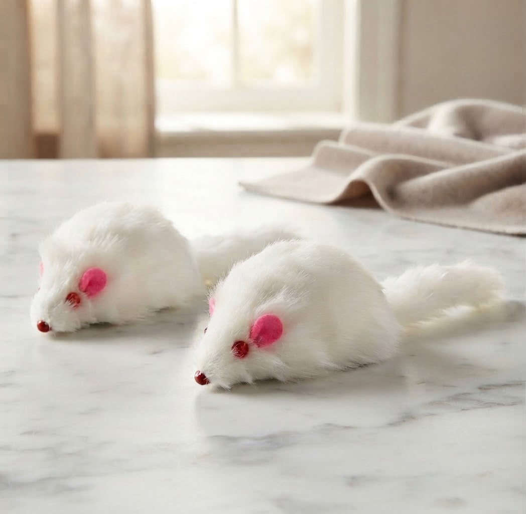 HappyTails™ - Fluffy Plush Mouse Cat Toy