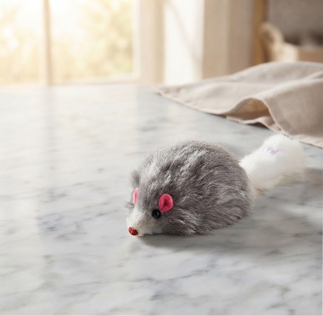 HappyTails™ - Fluffy Plush Mouse Cat Toy