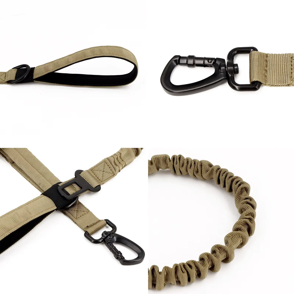 HappyTails™ - Heavy-Duty Tactical Dog Training Collar & Bungee Leash Set