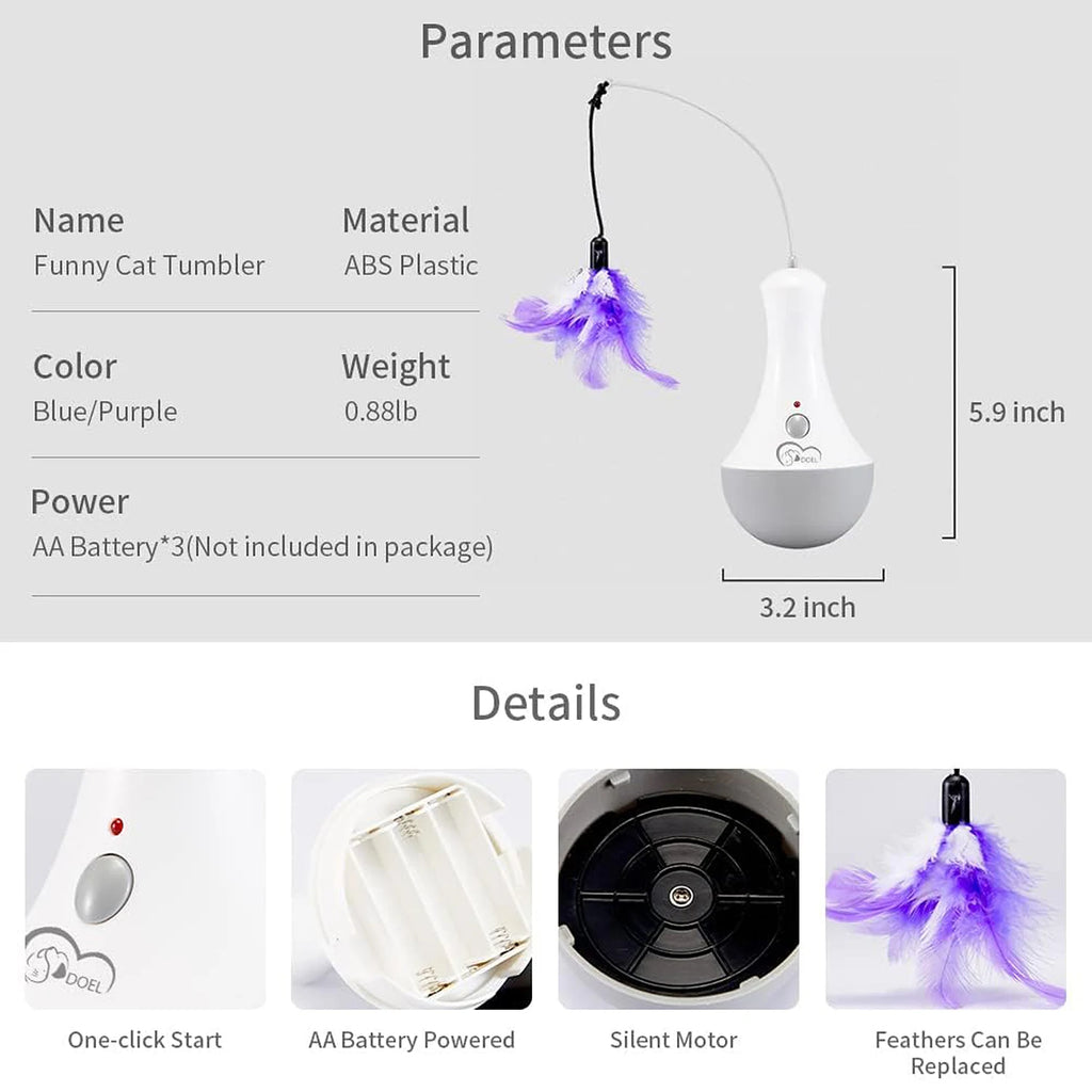 HappyTails™ - Interactive 360° Rotating Cat Toy