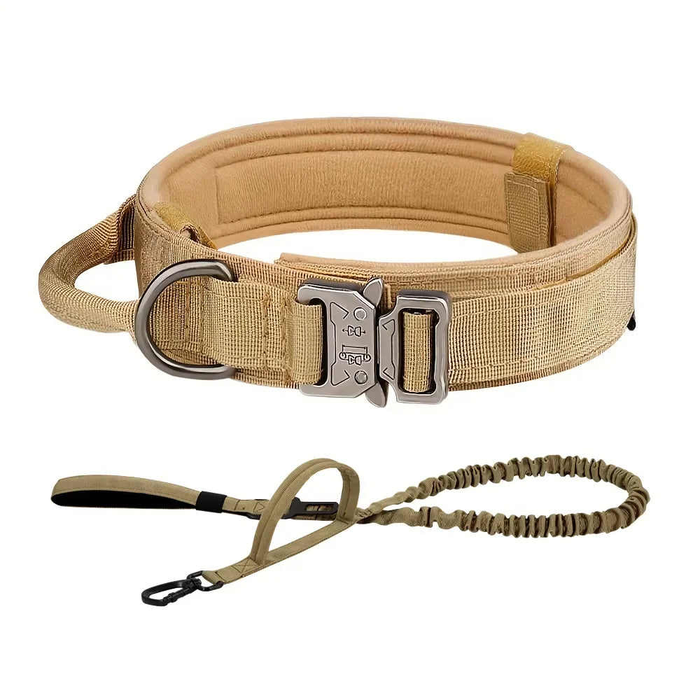 HappyTails™ - Heavy-Duty Tactical Dog Training Collar & Bungee Leash Set