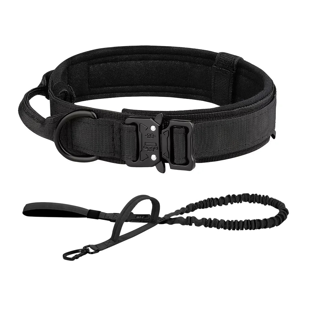 HappyTails™ - Heavy-Duty Tactical Dog Training Collar & Bungee Leash Set