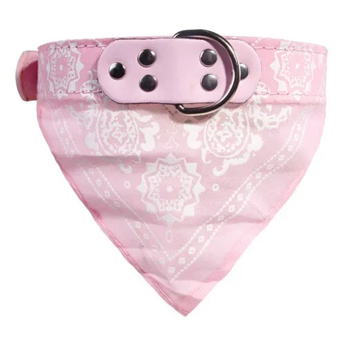 HappyTails™ - Chic Paisley Bandana & Leather Collar for Stylish Pets