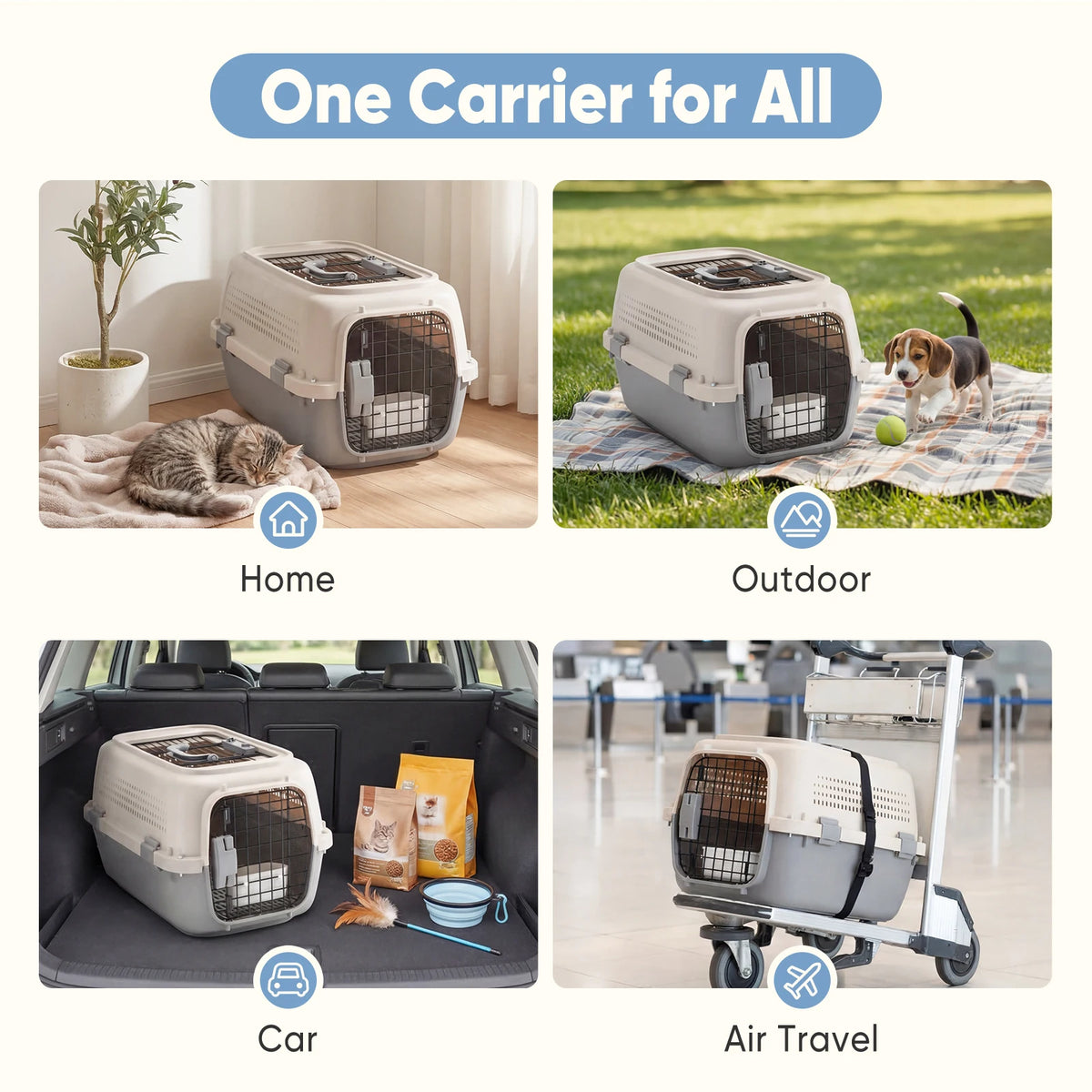 HappyTails™ - Essential 23-Inch Travel Pet Carrier