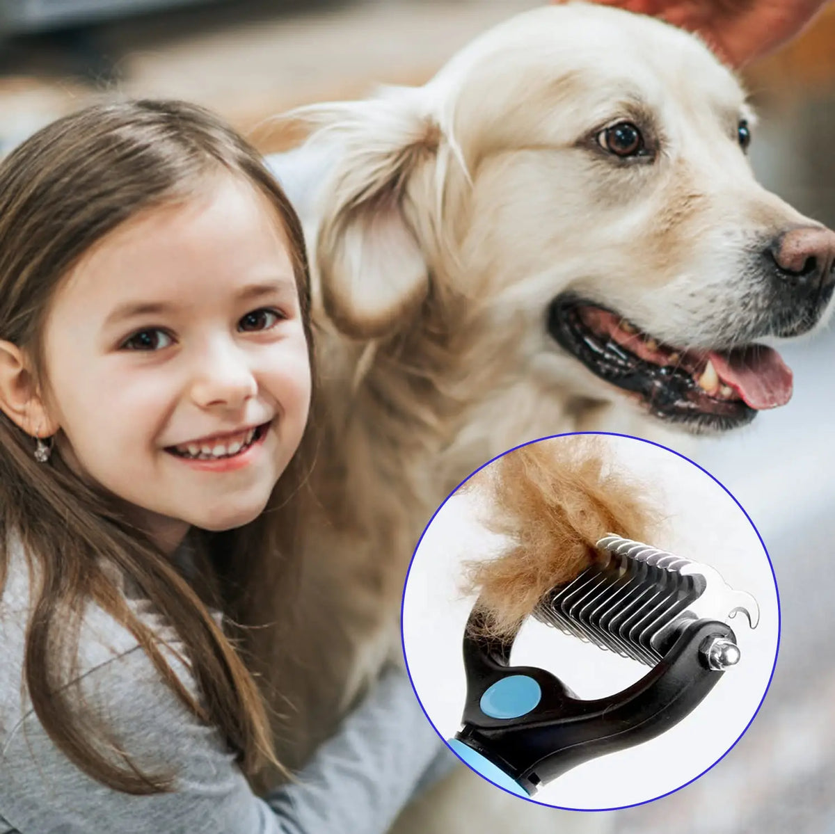 HappyTails™ - Professional Pet Deshedding & Dematting Brush
