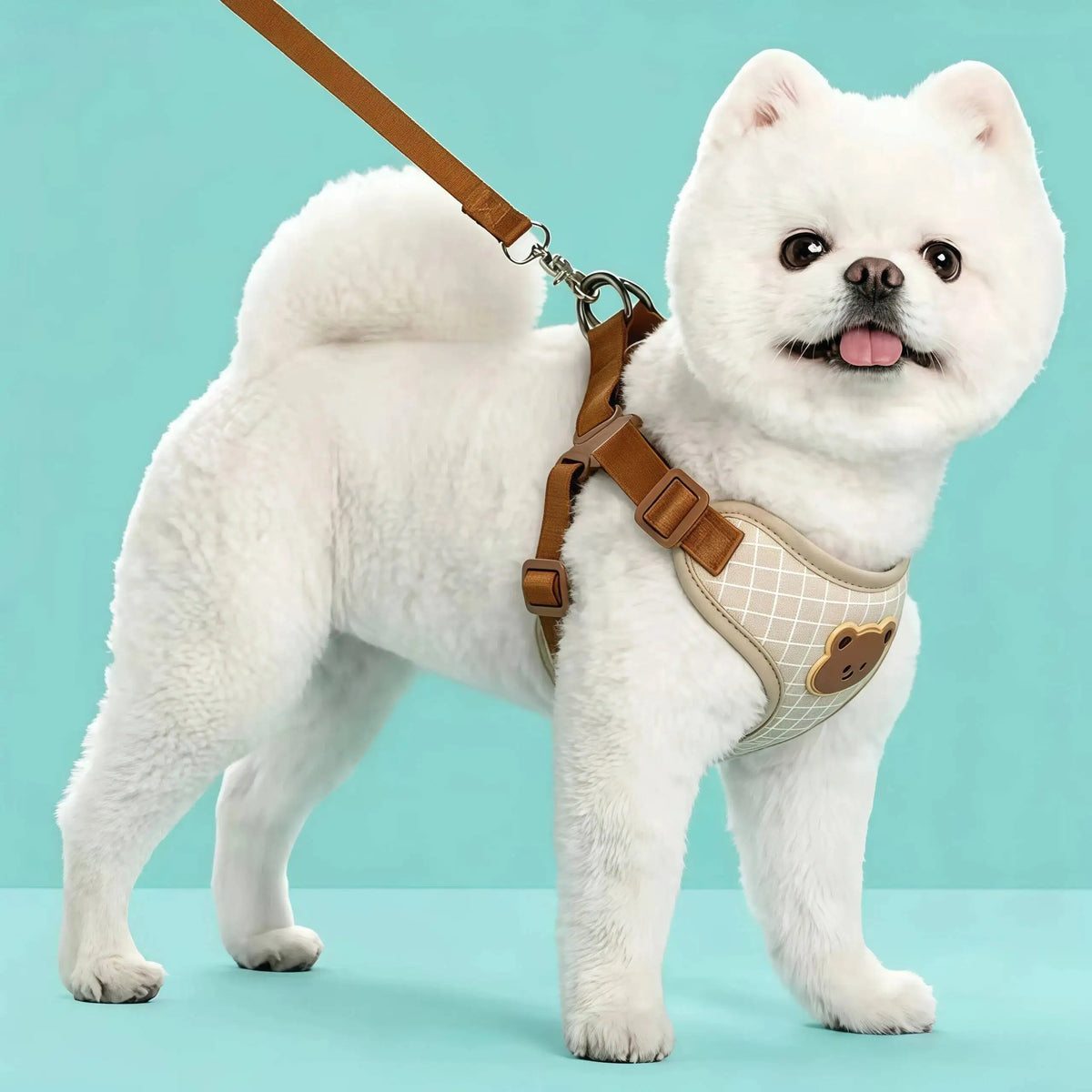 HappyTails™ - Adorable Bear Patch Breathable Vest Harness & Leash Set