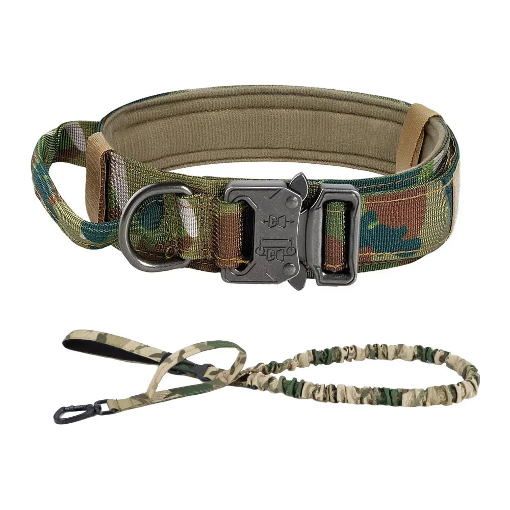 HappyTails™ - Heavy-Duty Tactical Dog Training Collar & Bungee Leash Set