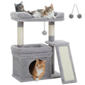 HappyTails™ - Cozy Indoor Cat Tree & Activity Tower with Sisal Scratching Posts