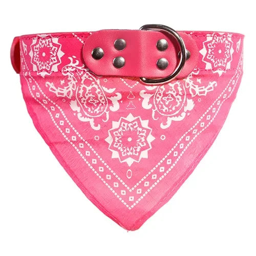 HappyTails™ - Chic Paisley Bandana & Leather Collar for Stylish Pets