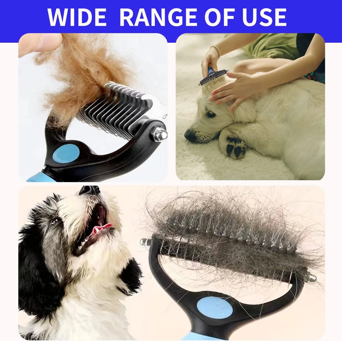 HappyTails™ - Professional Pet Deshedding & Dematting Brush