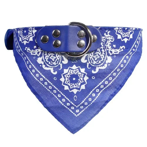 HappyTails™ - Chic Paisley Bandana & Leather Collar for Stylish Pets