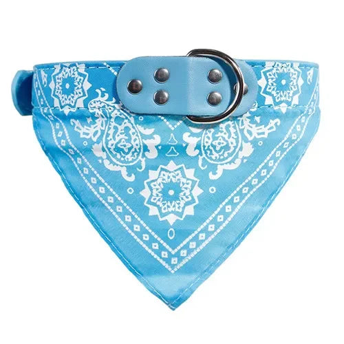 HappyTails™ - Chic Paisley Bandana & Leather Collar for Stylish Pets
