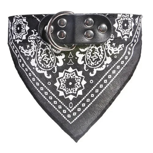 HappyTails™ - Chic Paisley Bandana & Leather Collar for Stylish Pets