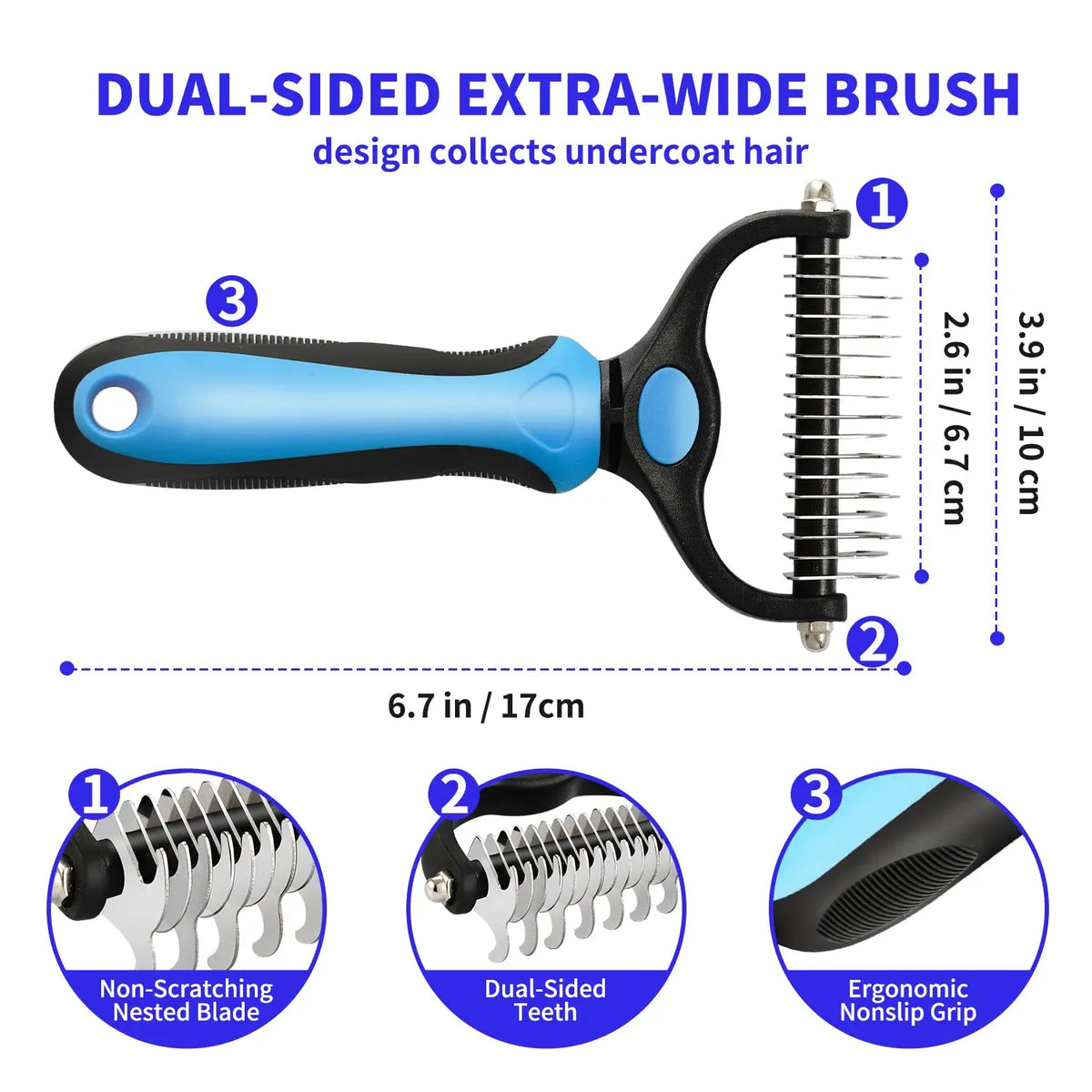 HappyTails™ - Professional Pet Deshedding & Dematting Brush