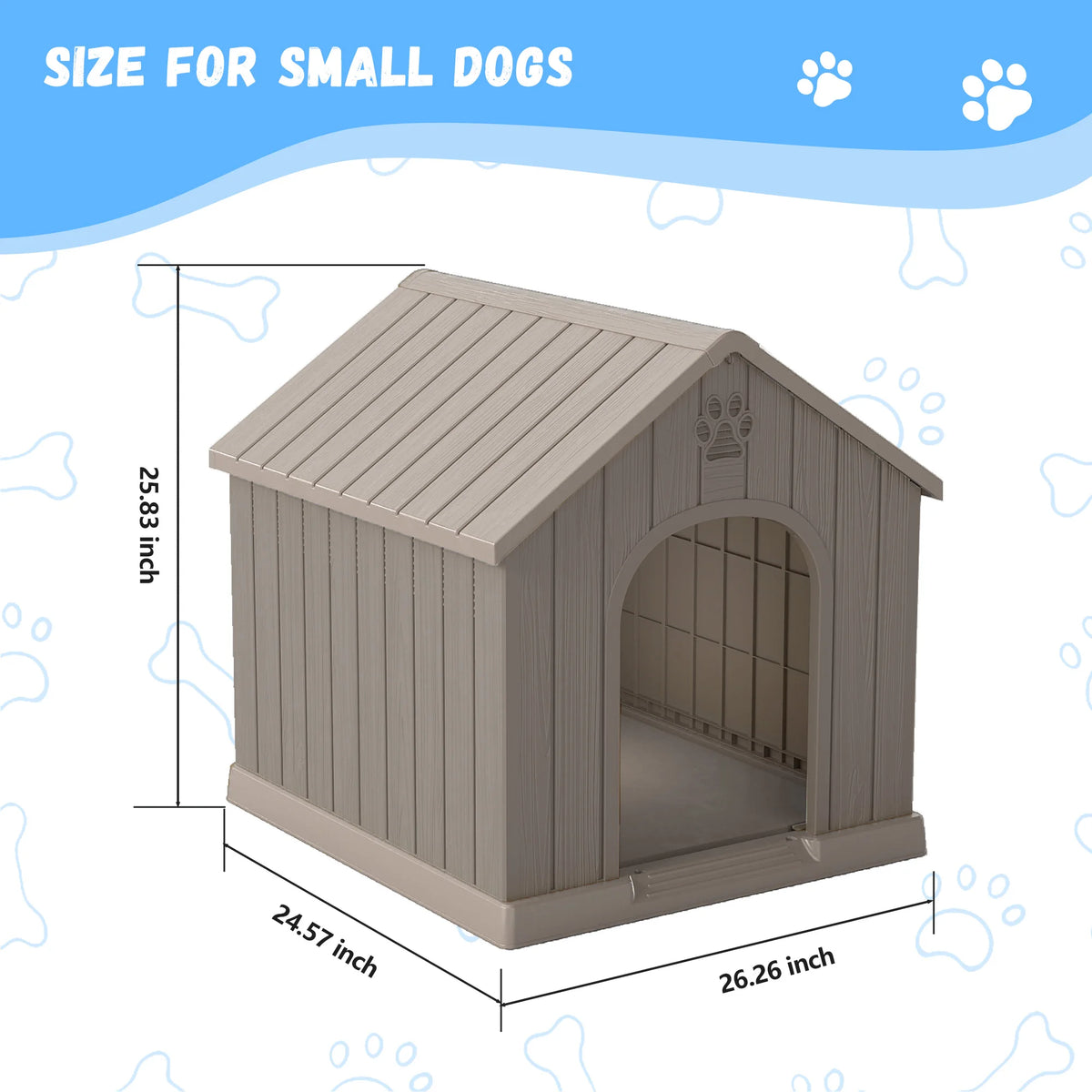 HappyTails™ -Resistant Plastic Dog House & Waterproof Kennel