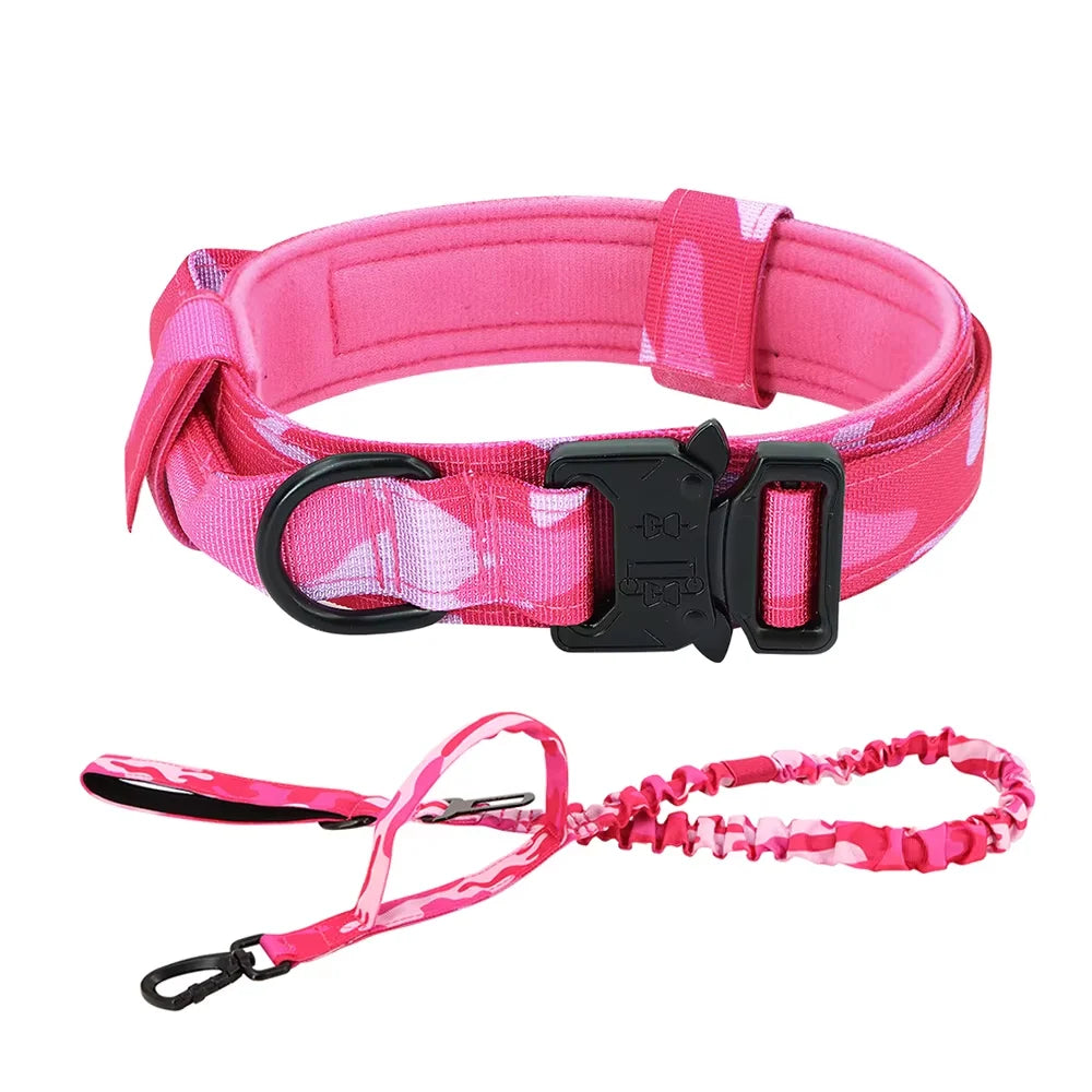 HappyTails™ - Heavy-Duty Tactical Dog Training Collar & Bungee Leash Set