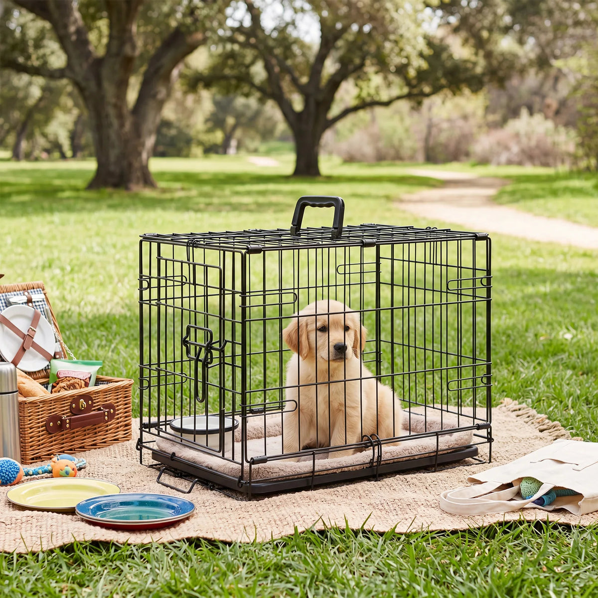 HappyTails™ - Foldable Metal Dog Crate