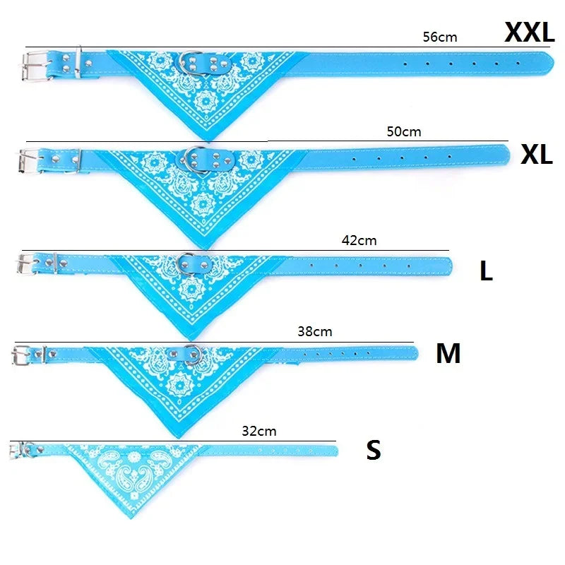 HappyTails™ - Chic Paisley Bandana & Leather Collar for Stylish Pets