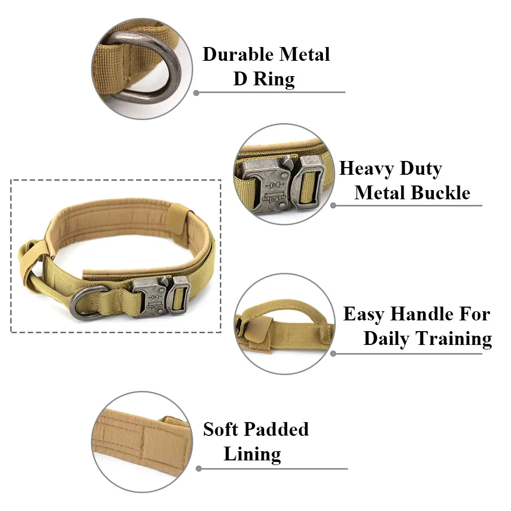 HappyTails™ - Heavy-Duty Tactical Dog Training Collar & Bungee Leash Set
