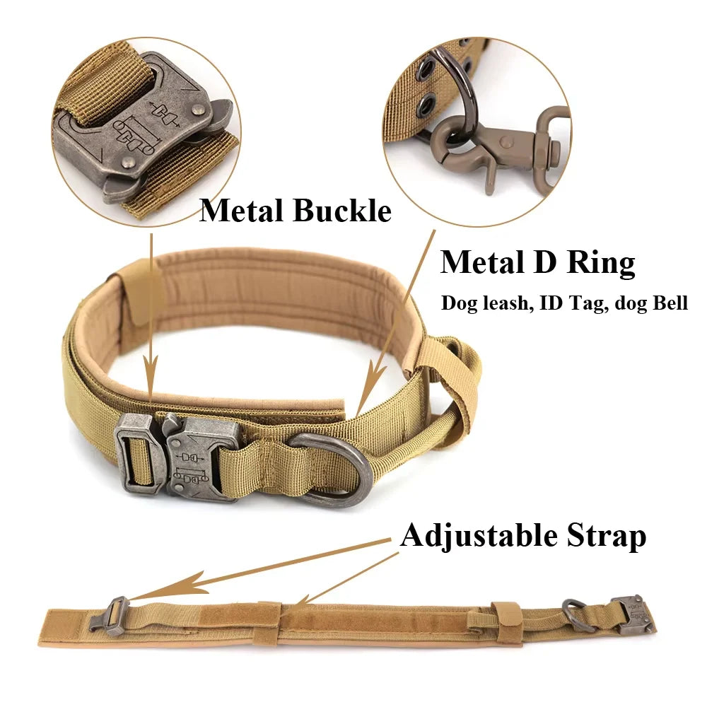 HappyTails™ - Heavy-Duty Tactical Dog Training Collar & Bungee Leash Set