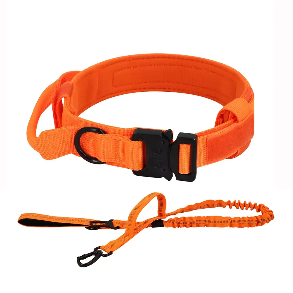 HappyTails™ - Heavy-Duty Tactical Dog Training Collar & Bungee Leash Set