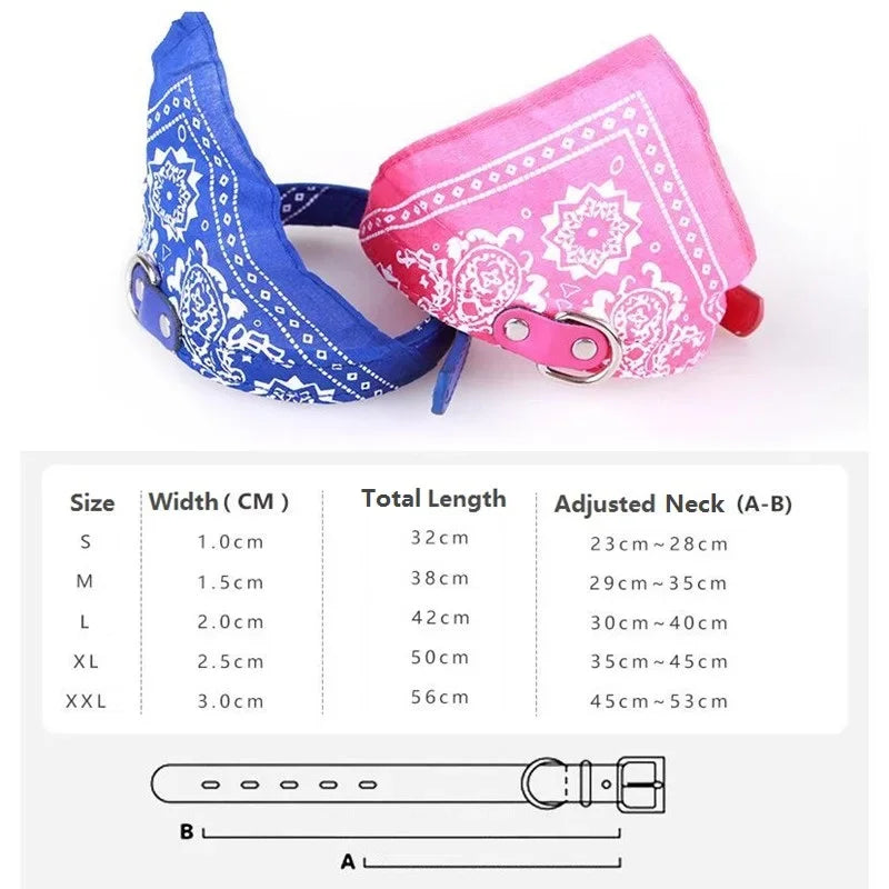 HappyTails™ - Chic Paisley Bandana & Leather Collar for Stylish Pets