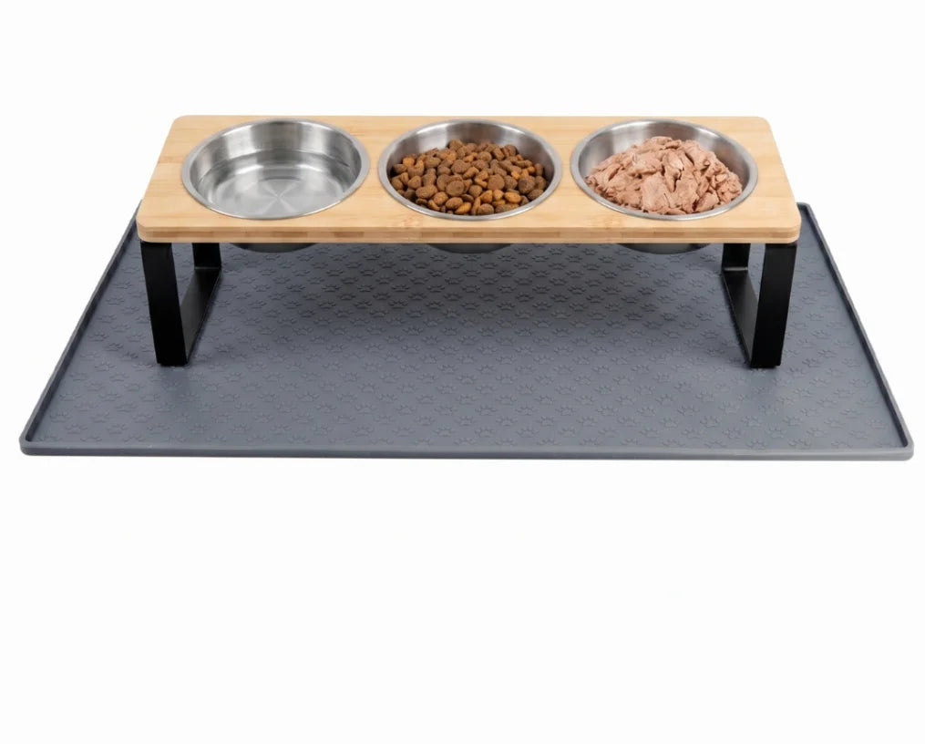 HappyTails™ - Ergonomic 15° Elevated 3-Bowl Pet Feeder⁠