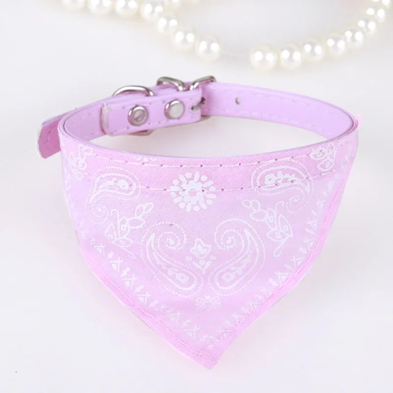 HappyTails™ - Chic Paisley Bandana & Leather Collar for Stylish Pets